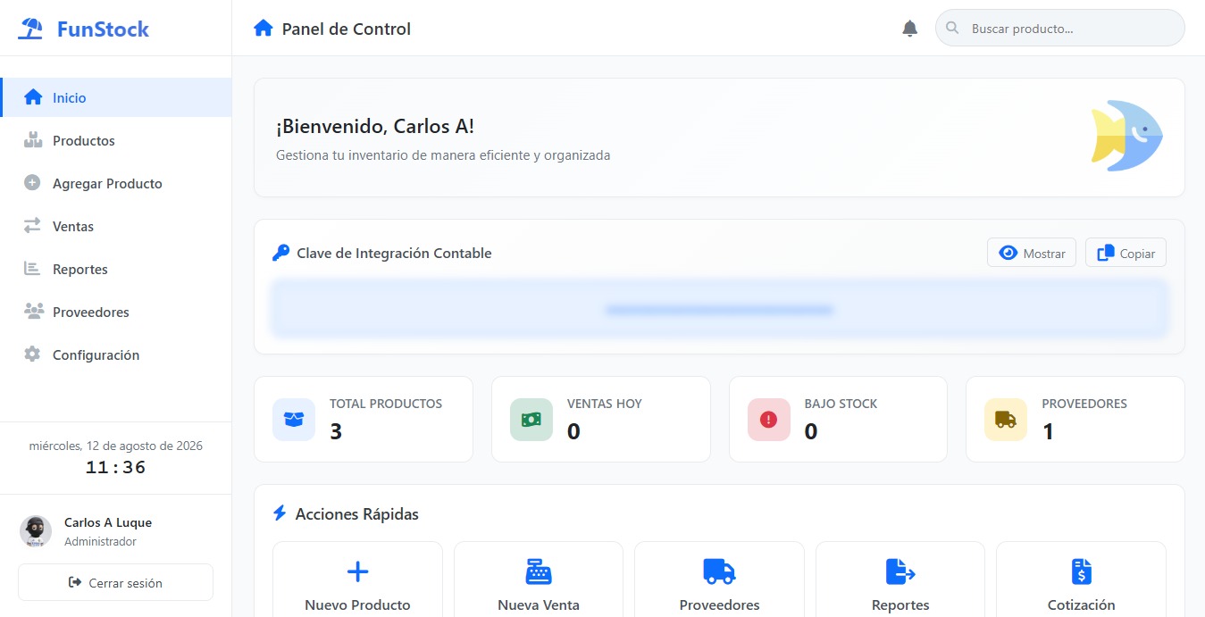 Panel de control Fustock